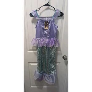 Mermaid Halloween Costume Dress Girls Party Princess Cosplay Ariel Size 8-10 New